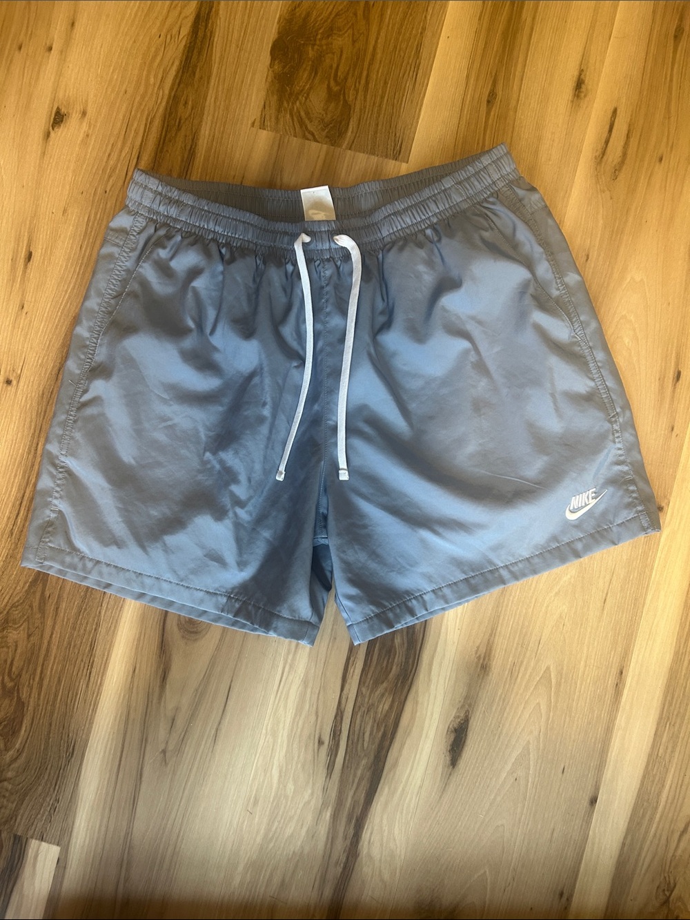 Nike Men's Athletic Shorts in Grey with White Drawstring